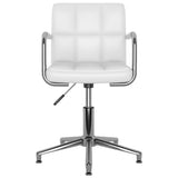 vidaXL Eetkamerstoelen draaibaar 4 st kunstleer wit
