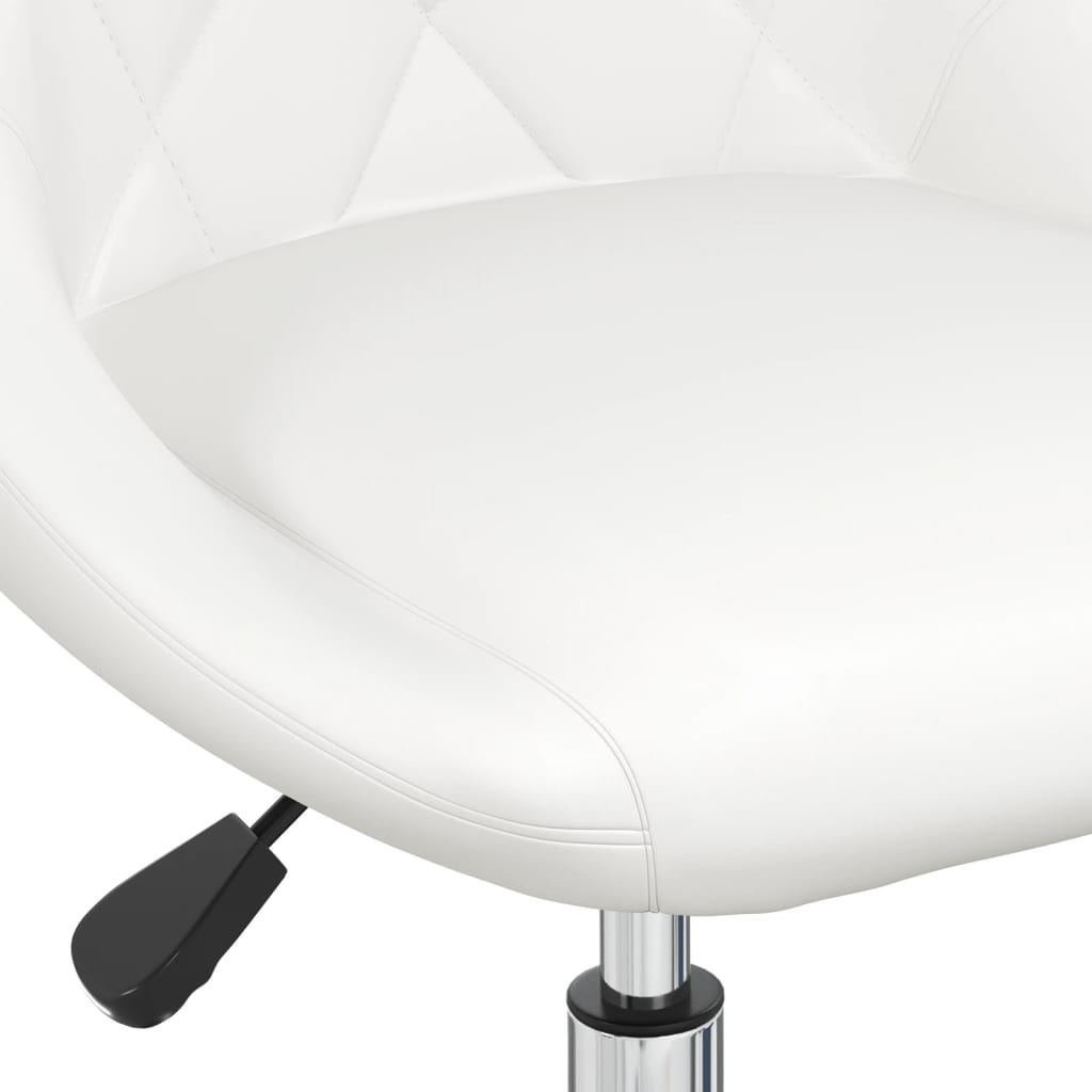 vidaXL Eetkamerstoelen draaibaar 4 st kunstleer wit