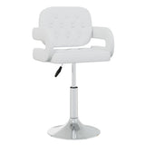 vidaXL Eetkamerstoelen draaibaar 4 st kunstleer wit