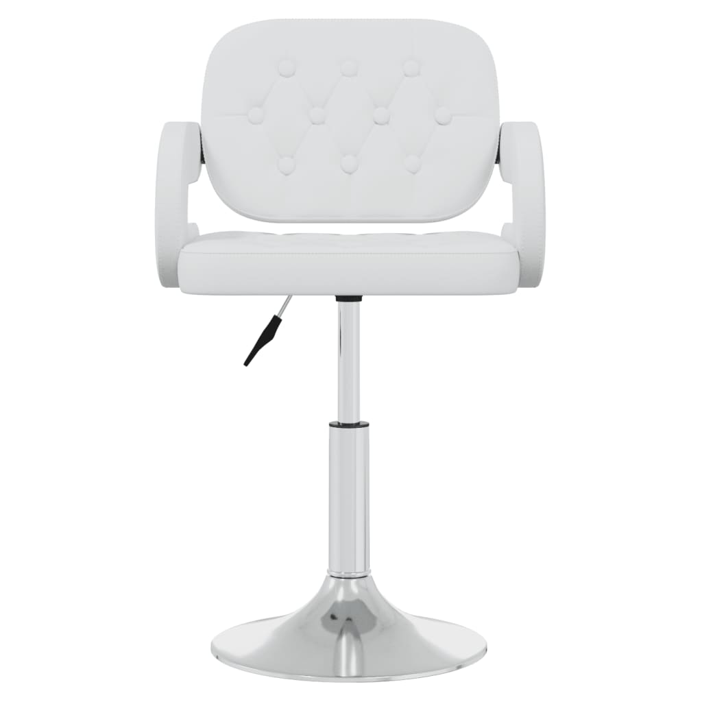 vidaXL Eetkamerstoelen draaibaar 4 st kunstleer wit