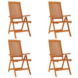 vidaXL Garden Chairs 4 pcs Foldable Solid Eucalyptus Wood