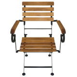 vidaXL Tuinstoelen inklapbaar 4 st staal en massief acaciahout