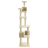 vidaXL Cat Tree with Sisal Scratching Posts 188 cm Cream
