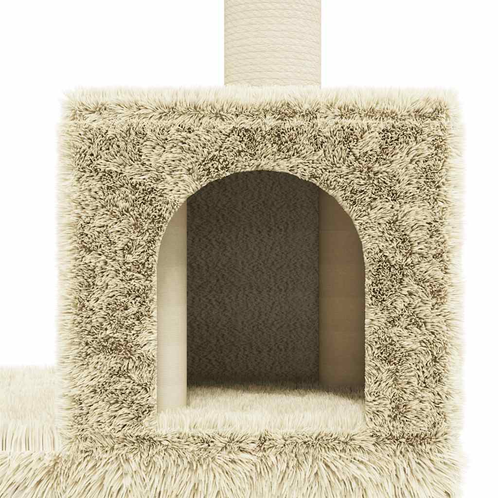 vidaXL Cat Tree with Sisal Scratching Posts 188 cm Cream