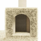 vidaXL Cat Tree with Sisal Scratching Posts 188 cm Cream