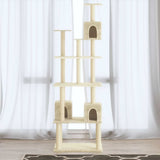 vidaXL Cat Tree with Sisal Scratching Posts 188 cm Cream