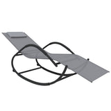 vidaXL Sun Lounger Rocking Steel and Textilene Black