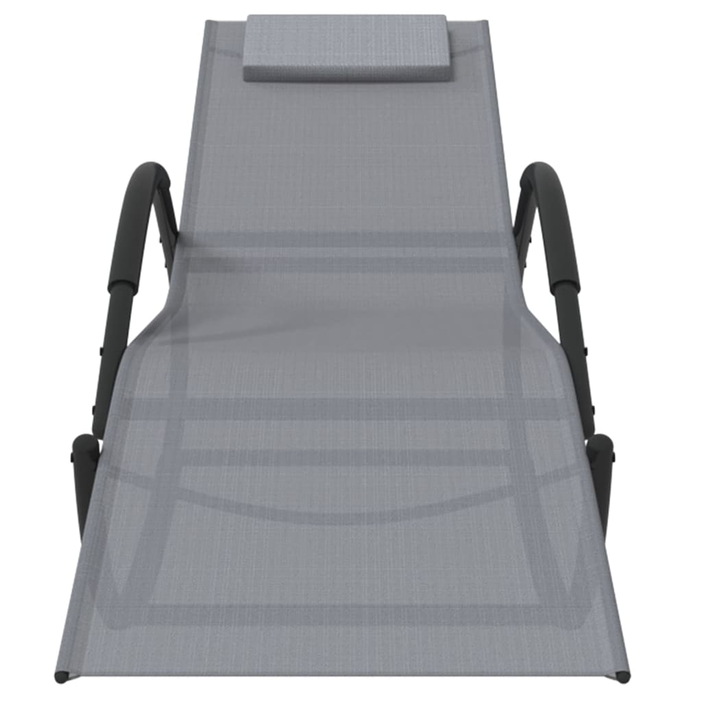vidaXL Sun Lounger Rocking Steel and Textilene Black