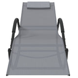 vidaXL Sun Lounger Rocking Steel and Textilene Black