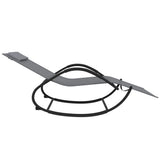 vidaXL Sun Lounger Rocking Steel and Textilene Black