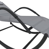 vidaXL Sun Lounger Rocking Steel and Textilene Black
