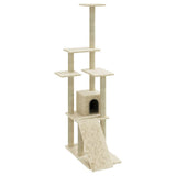 vidaXL Cat Tree with Sisal Scratching Posts 155 cm Cream