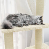 vidaXL Cat Tree with Sisal Scratching Posts 155 cm Cream
