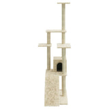 vidaXL Cat Tree with Sisal Scratching Posts 155 cm Cream