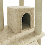 vidaXL Cat Tree with Sisal Scratching Posts 155 cm Cream