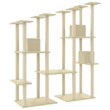 vidaXL Cat Tree with Sisal Scratching Posts 174 cm Cream