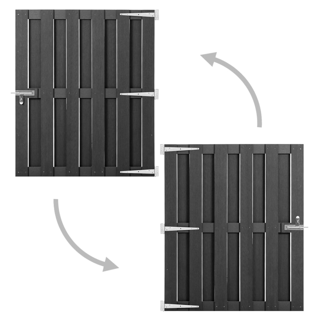 vidaXL Gate 100x112 cm WPC grey