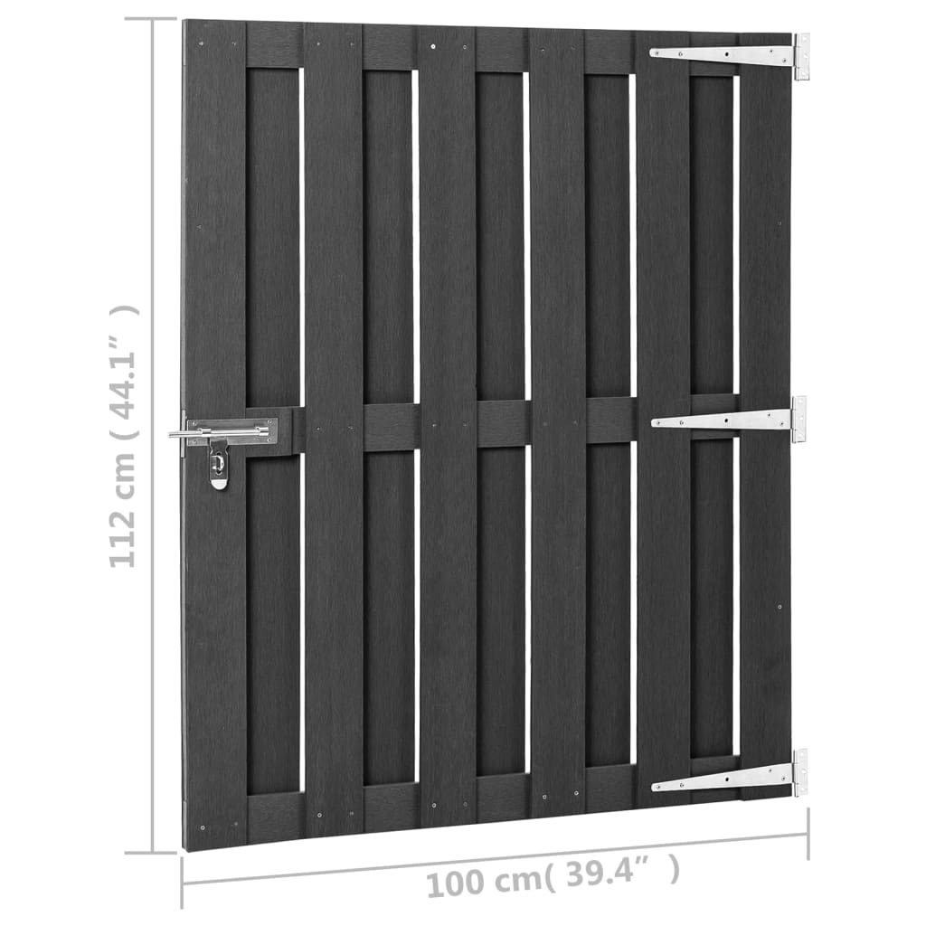 vidaXL Gate 100x112 cm WPC grey