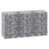 vidaXL Gabion plantenbakken 3 st verhoogd 30x30x50 cm ijzer