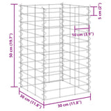 vidaXL Gabion plantenbakken 3 st verhoogd 30x30x50 cm ijzer