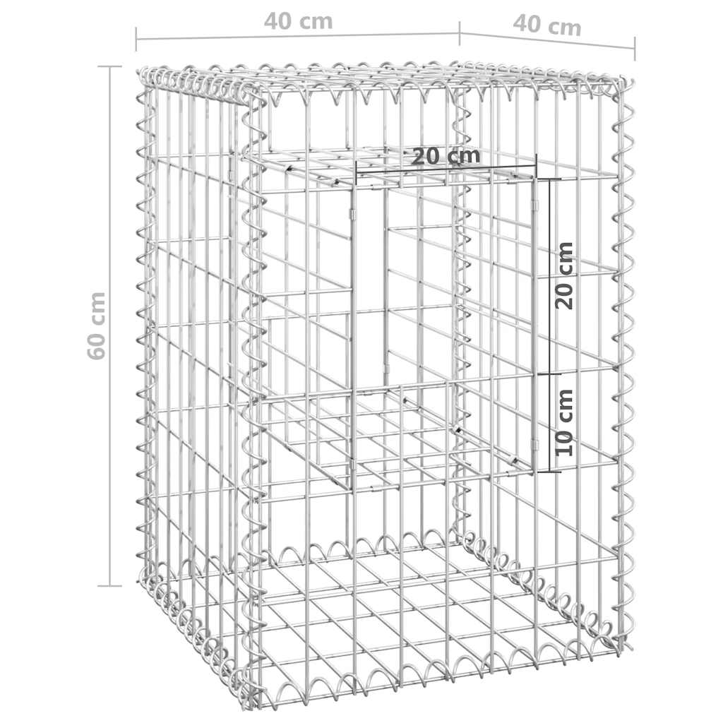 vidaXL Gabion poles 2 pcs 40x40x60 cm iron