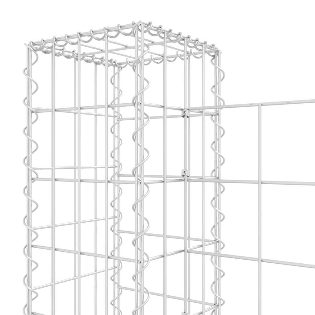 vidaXL Schanskorf U-vormig met 2 palen 140x20x100 cm ijzer