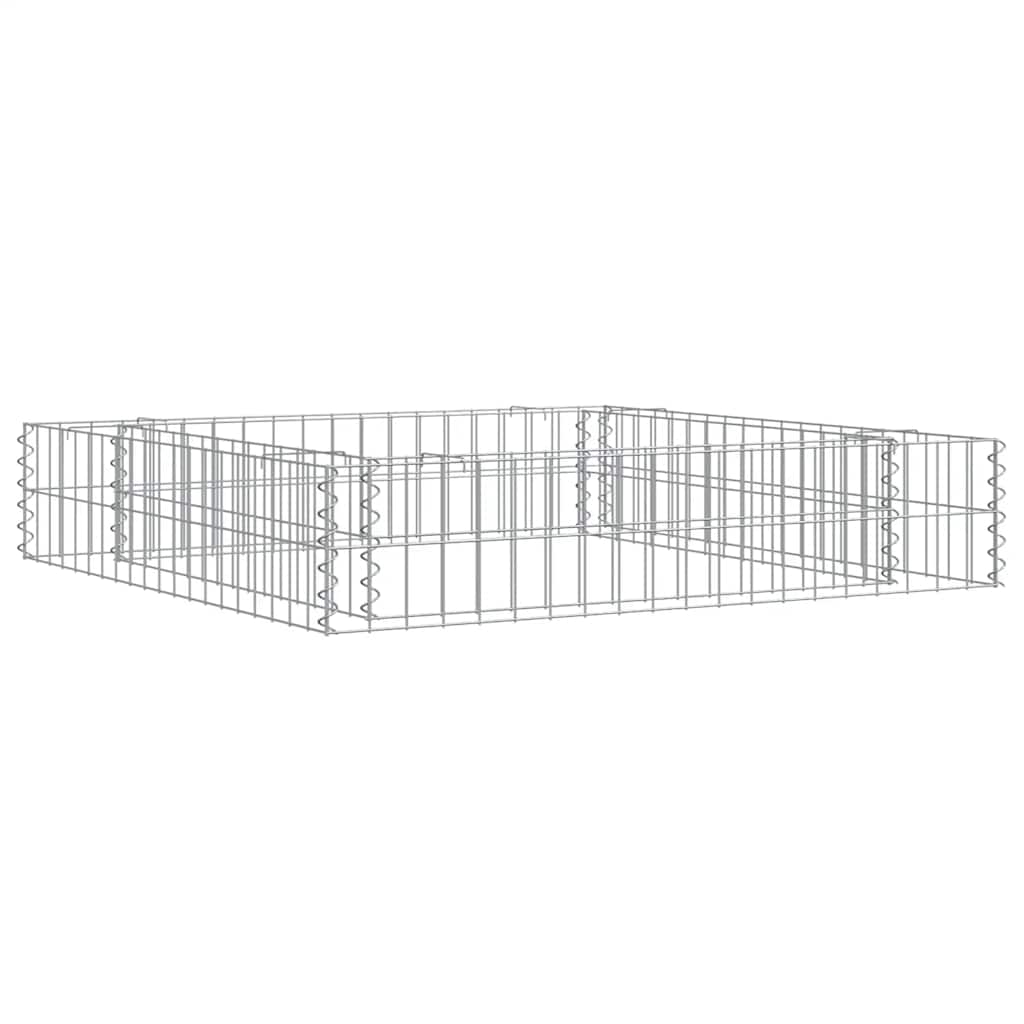vidaXL Raised Gabion Planter 100x100x20 cm Galvanized Steel