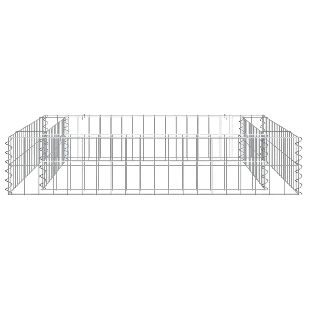 vidaXL Raised Gabion Planter 100x100x20 cm Galvanized Steel