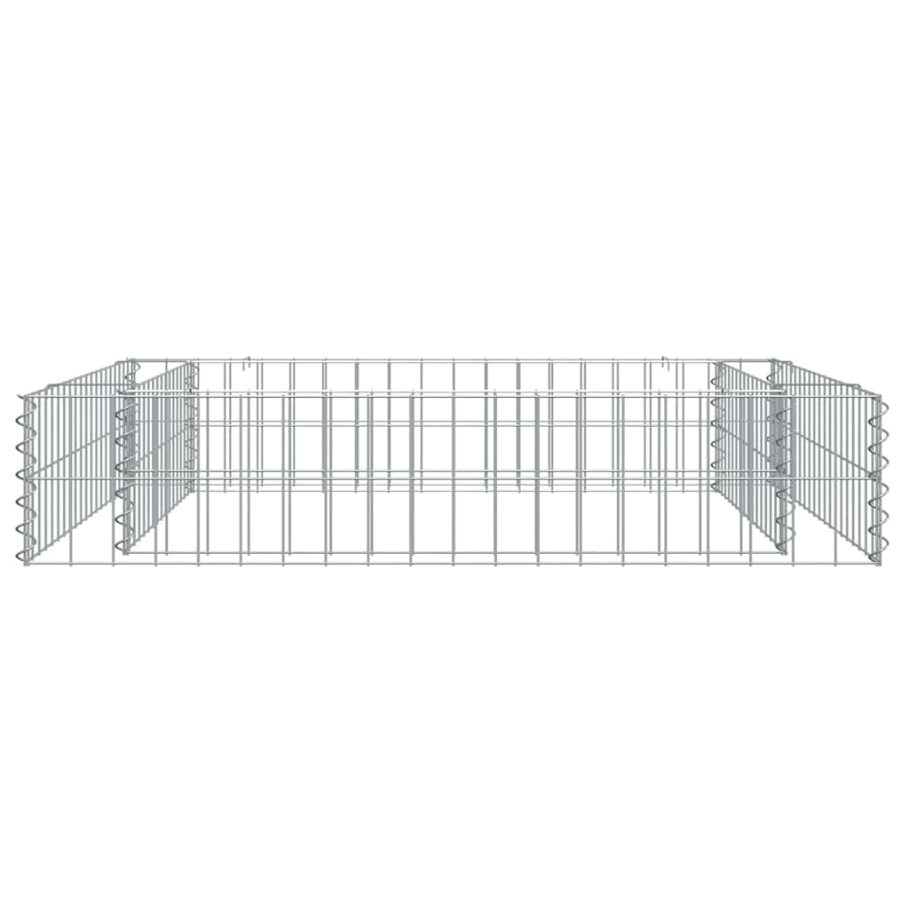 vidaXL Raised Gabion Planter 100x100x20 cm Galvanized Steel