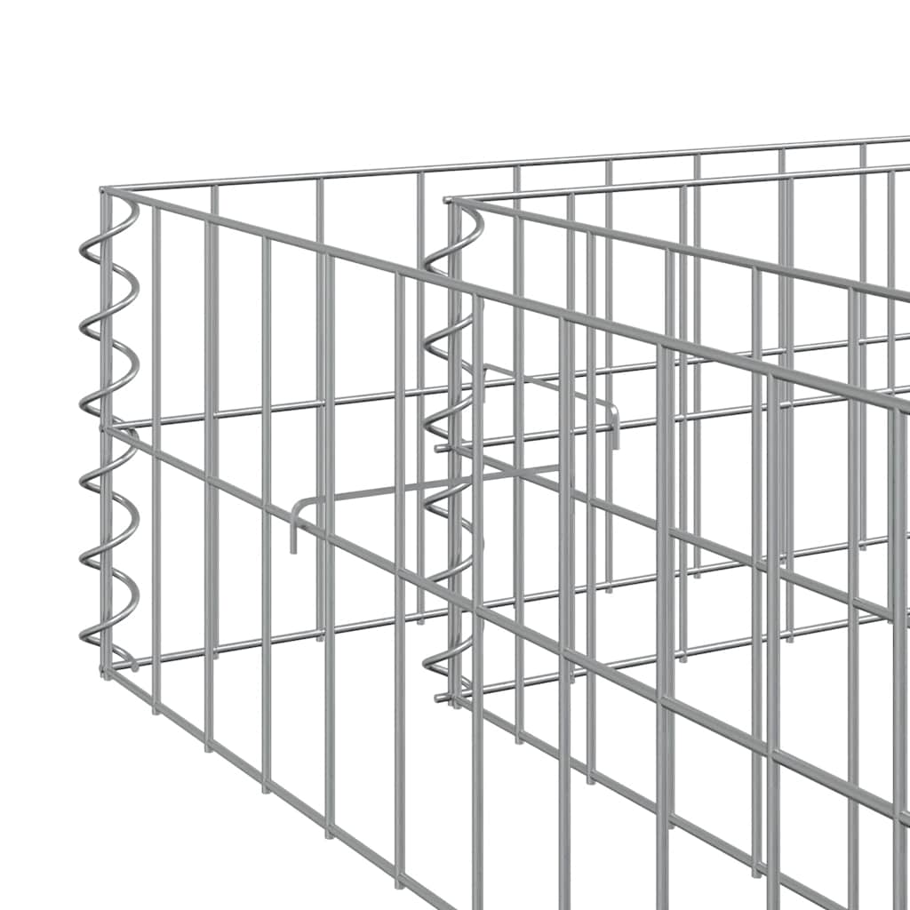 vidaXL Raised Gabion Planter 100x100x20 cm Galvanized Steel