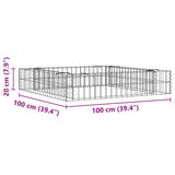 vidaXL Raised Gabion Planter 100x100x20 cm Galvanized Steel