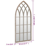 vidaXL Garden Mirror 100x45 cm Iron Sand-colored