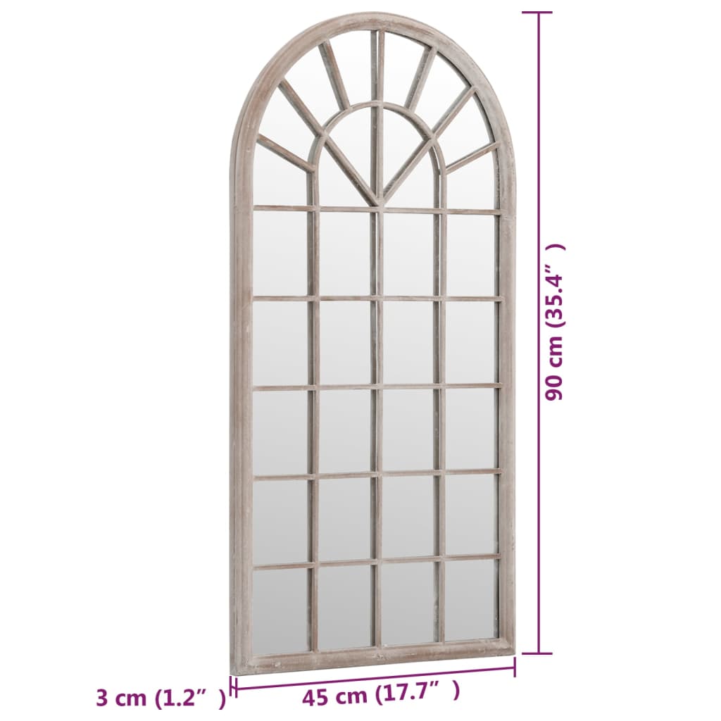 vidaXL Garden Mirror 90x45 cm Iron Sand-Colored