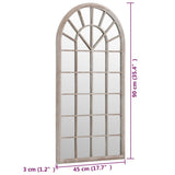 vidaXL Garden Mirror 90x45 cm Iron Sand-Colored