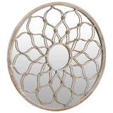 vidaXL Tuinspiegel rond 40x3 cm ijzer zandkleurig