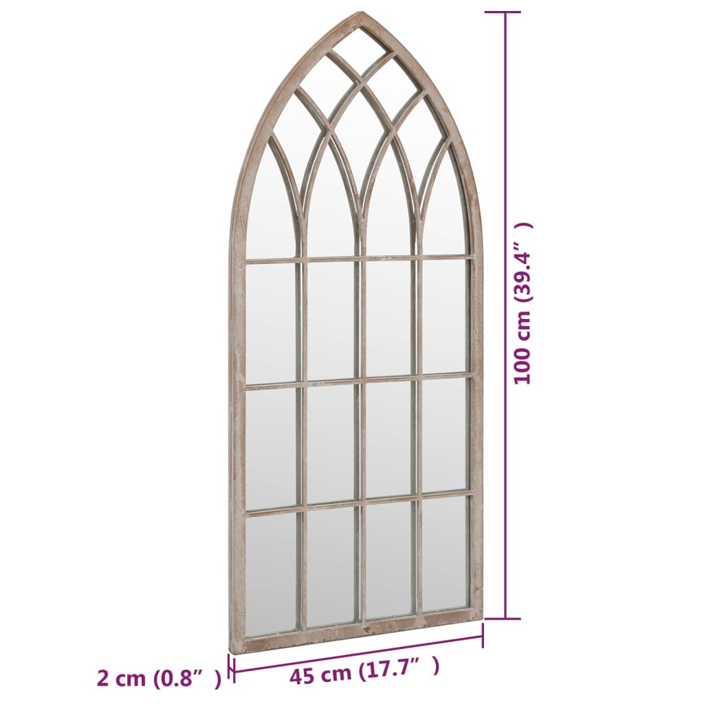 vidaXL Mirror 100x45 cm Iron Sand-colored