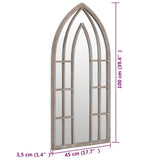 vidaXL Spiegel 100x45 cm ijzer zandkleurig