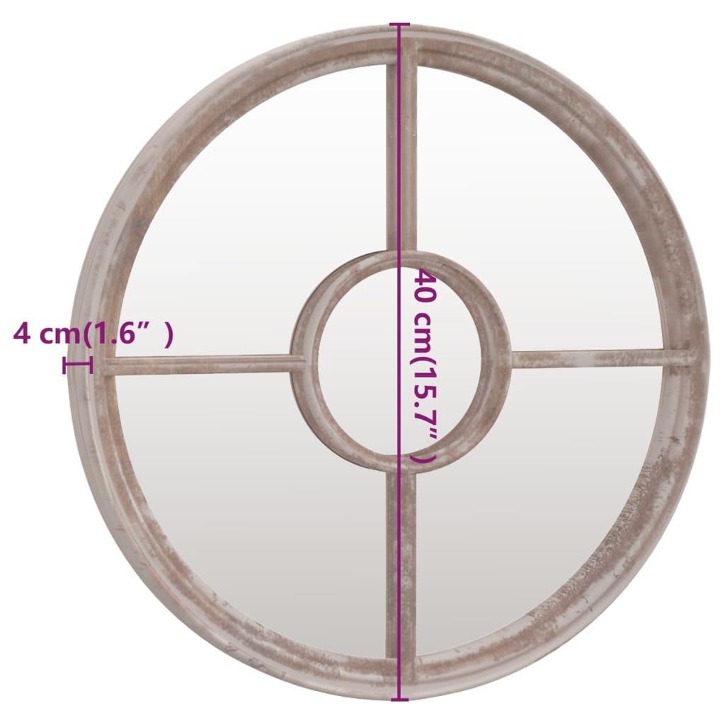 vidaXL Spiegel rond 40x4 cm ijzer zandkleurig