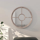 vidaXL Spiegel rond 40x4 cm ijzer zandkleurig