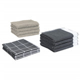 vidaXL 12-Piece Kitchen Towel Set Cotton Black