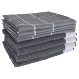 vidaXL 12-Piece Kitchen Towel Set Cotton Black