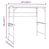 vidaXL Prieel met dak 220x110x200 cm crèmekleurig