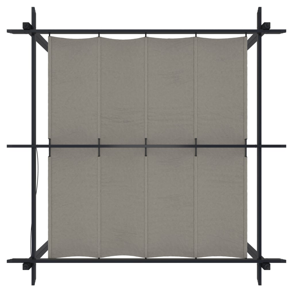 vidaXL Tuinprieel met uittrekbaar dak 3x3 m crèmekleurig