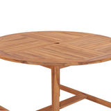 vidaXL Tuintafel Ø110x75 cm massief teakhout