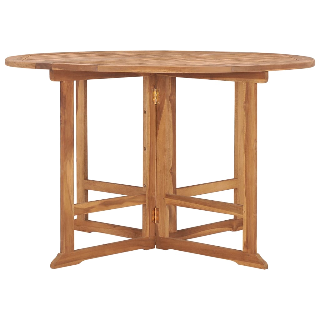 vidaXL Tuintafel inklapbaar Ø110x75 cm massief teakhout