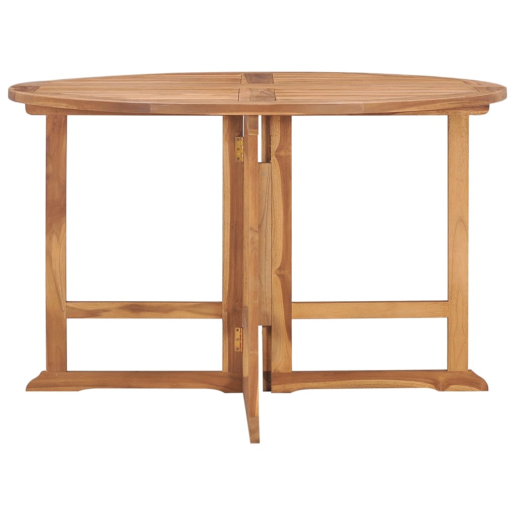 vidaXL Tuintafel inklapbaar Ø110x75 cm massief teakhout