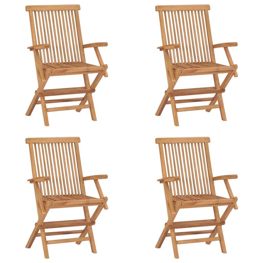 vidaXL Garden Chairs 4 pcs folding solid teakwood