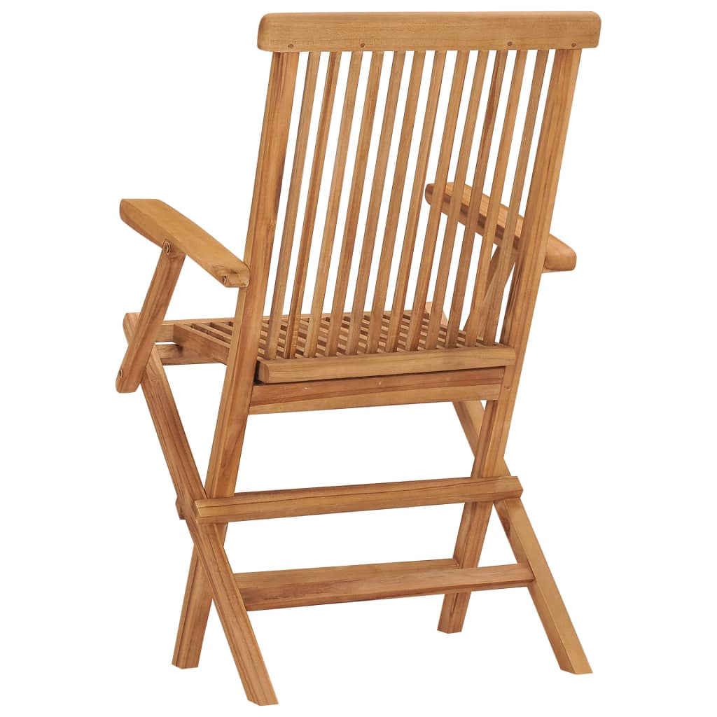 vidaXL Garden Chairs 4 pcs folding solid teakwood
