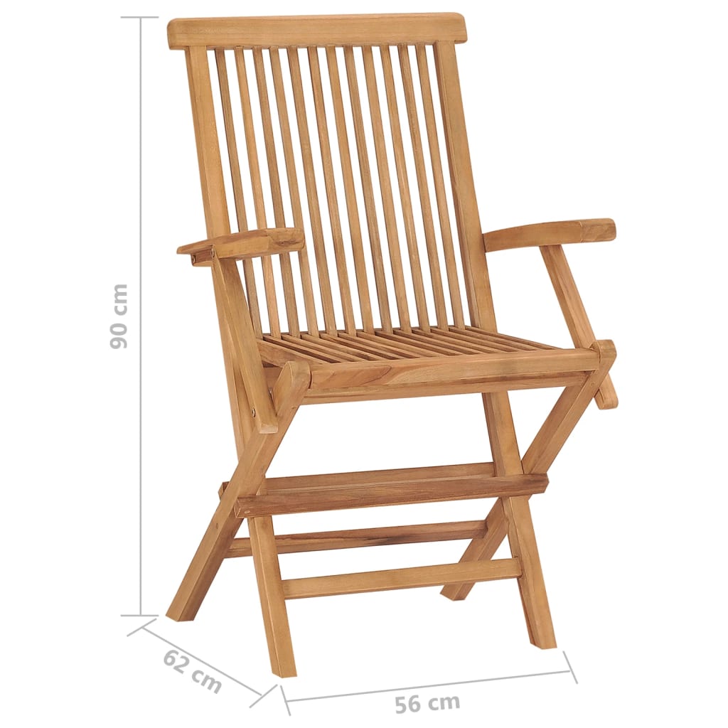 vidaXL Garden Chairs 4 pcs folding solid teakwood