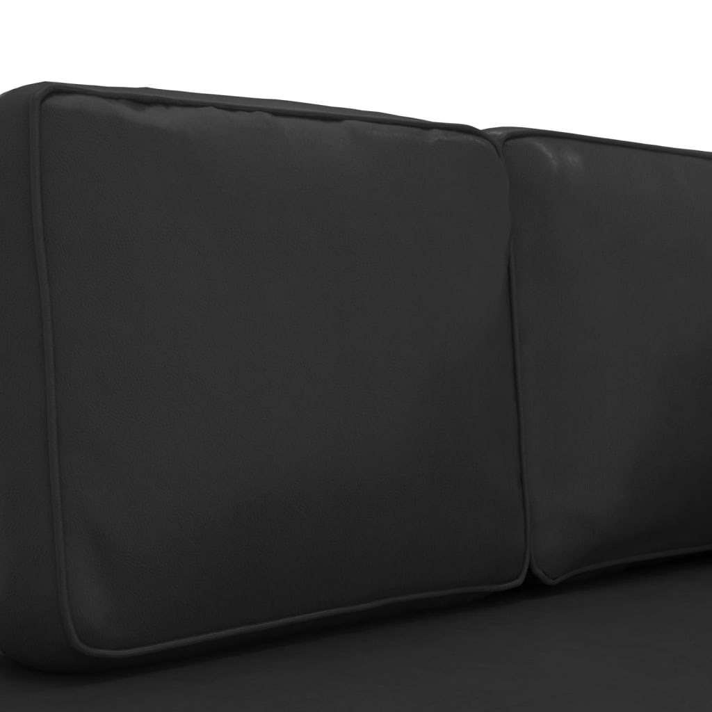 vidaXL Chaise longue met kussens en bolster kunstleer zwart